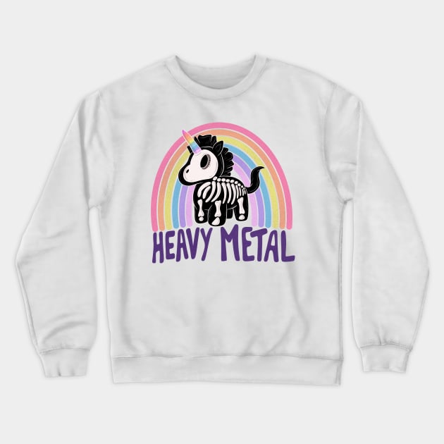 Heavy metal unicorn Crewneck Sweatshirt by Jess Adams